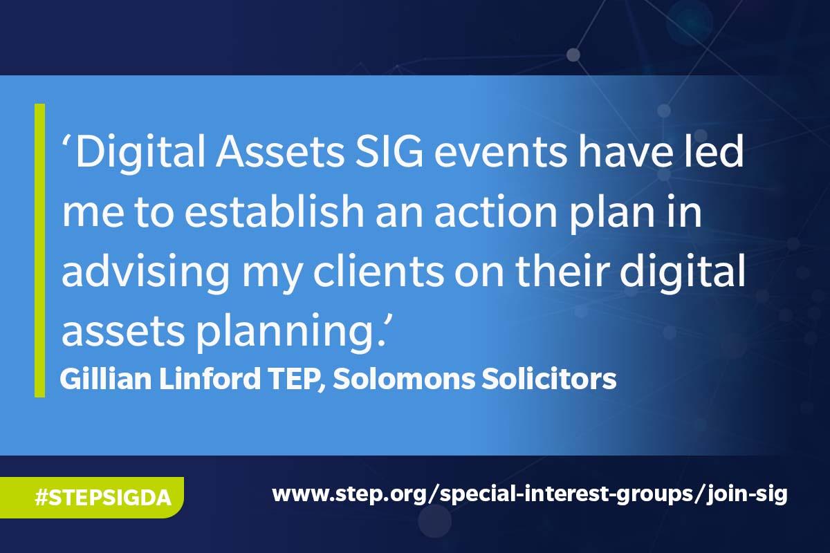 Gillian Linford TEP talks about Digital Assets SIG