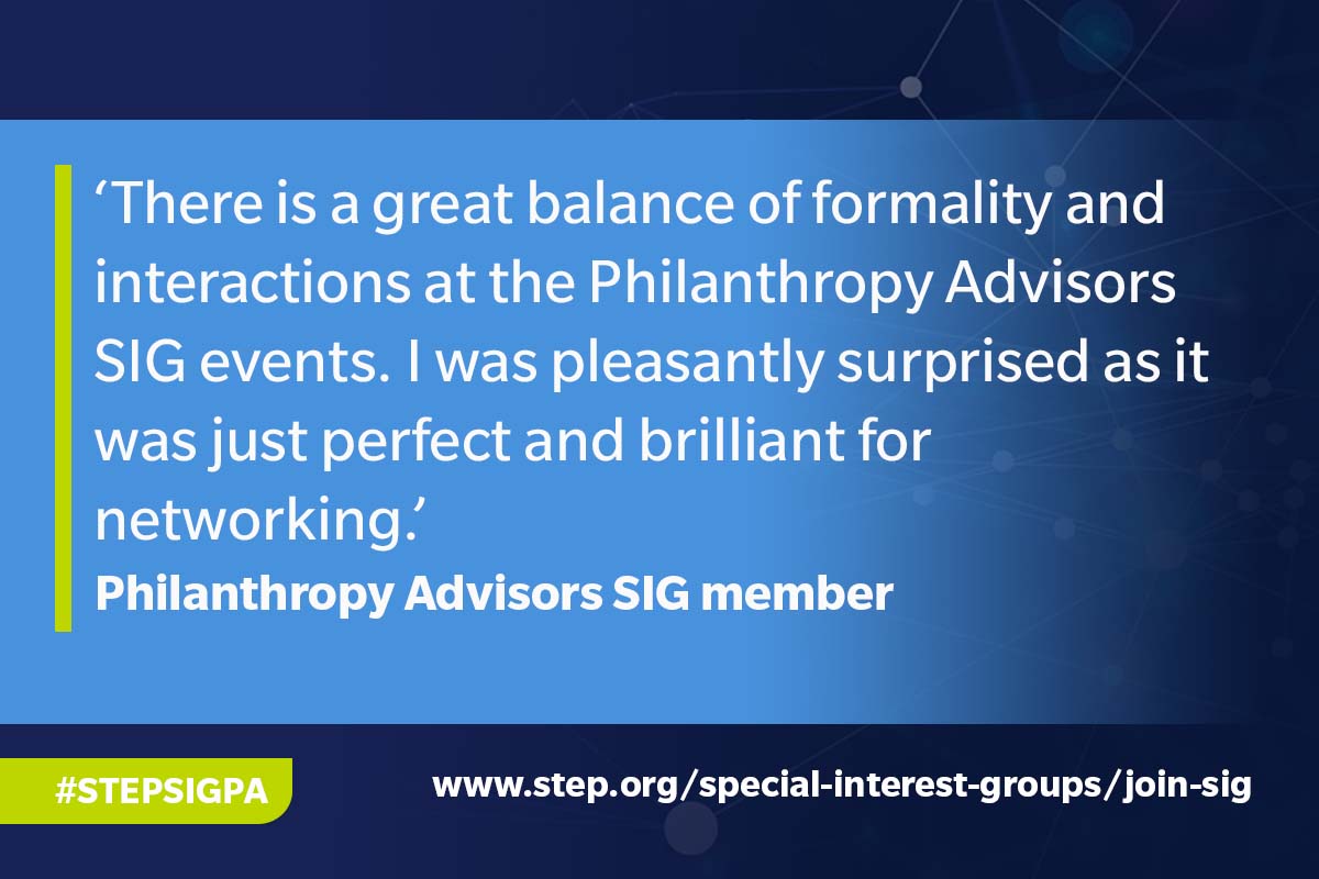 Members talk about Philanthropy Advisors SIG events